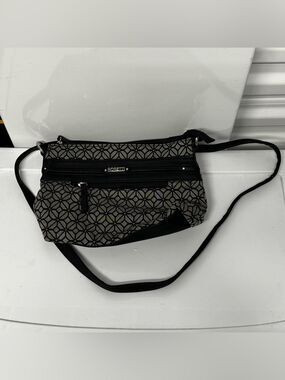 Rosetti Black & Gray Patterned Crossbody Bag